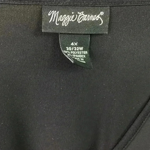 Maggie Barnes Shell Top Womens 4X Black Pleated Sleeveless Stretch Tank - Picture 5 of 5